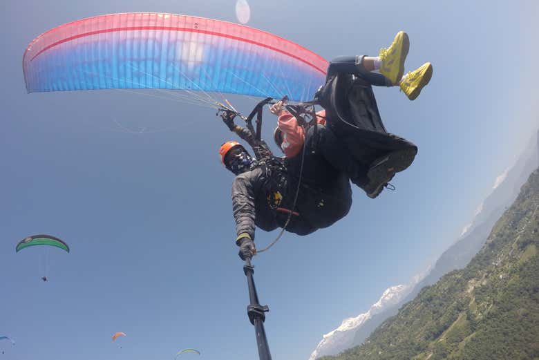 Flying over Pokhara