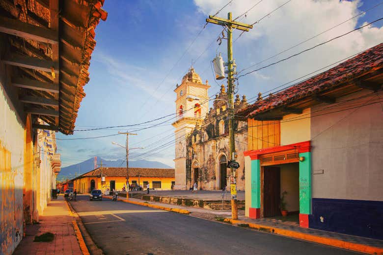 Ruas coloridas do centro de León