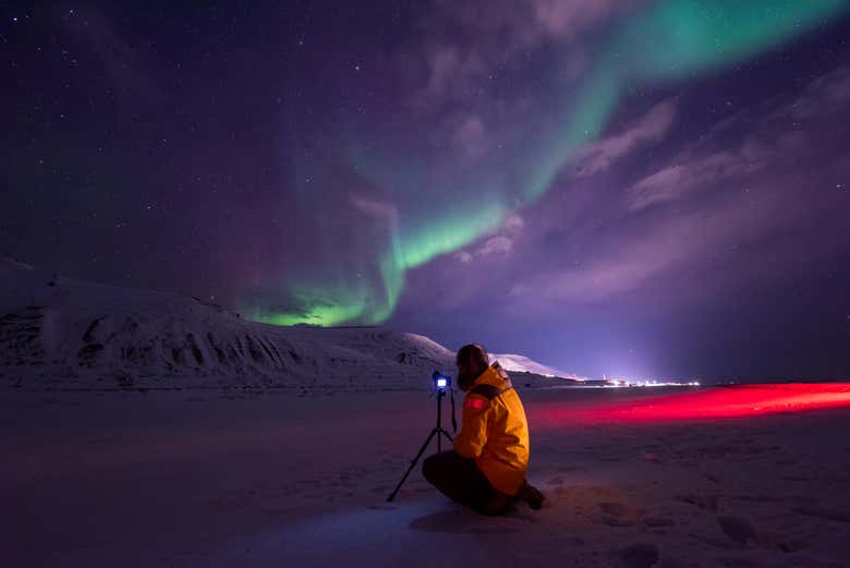 Procurando a melhor foto da aurora boreal