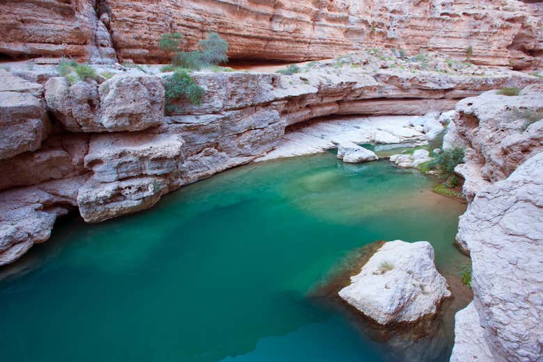 Les eaux turquoises de Wadi Shab