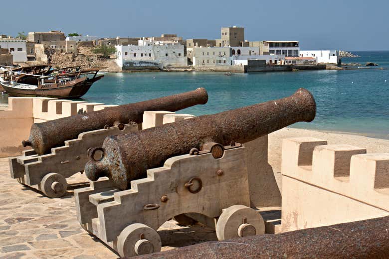 Cannons on the coast of Mirbat