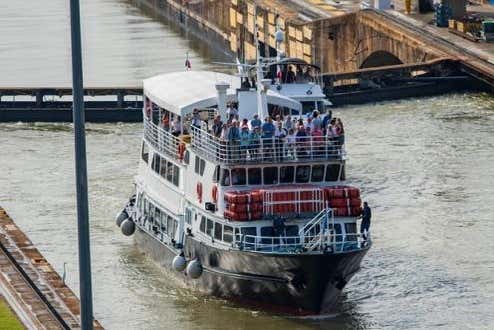 One of the tour boats