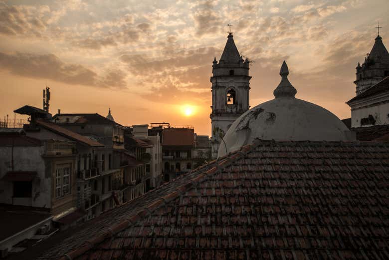 Panama City at sunset