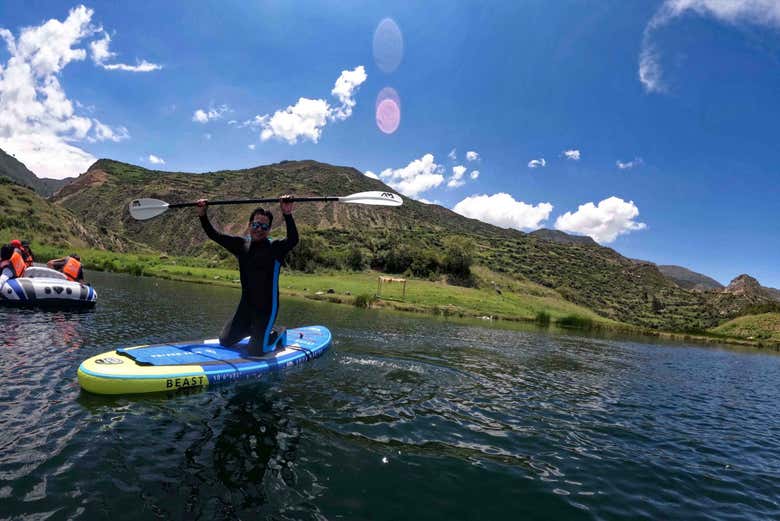 Disfrutando de la excursión a la laguna de Uchillki