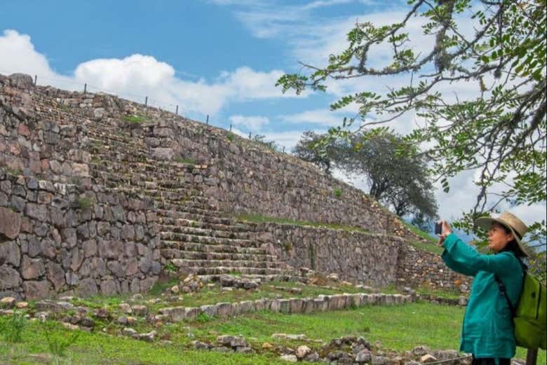 taking pictures of the Kuntur Wasi ruins