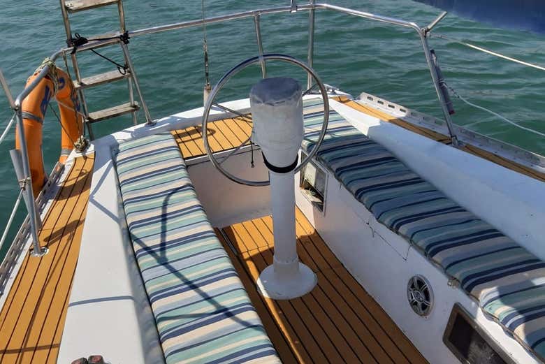 Deck of the sailboat