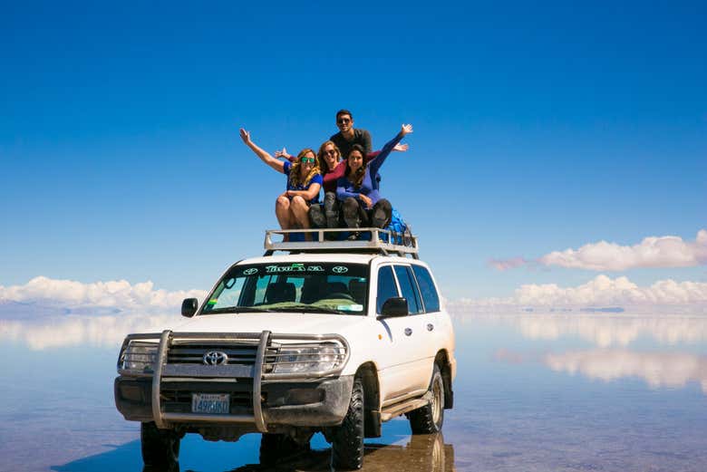 Disfrutando del tour por el Salar de Uyuni