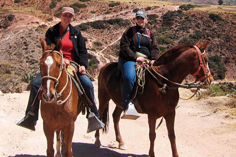 Enjoying the horseback tour