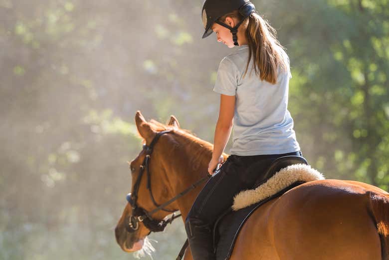 Enjoying horseback riding