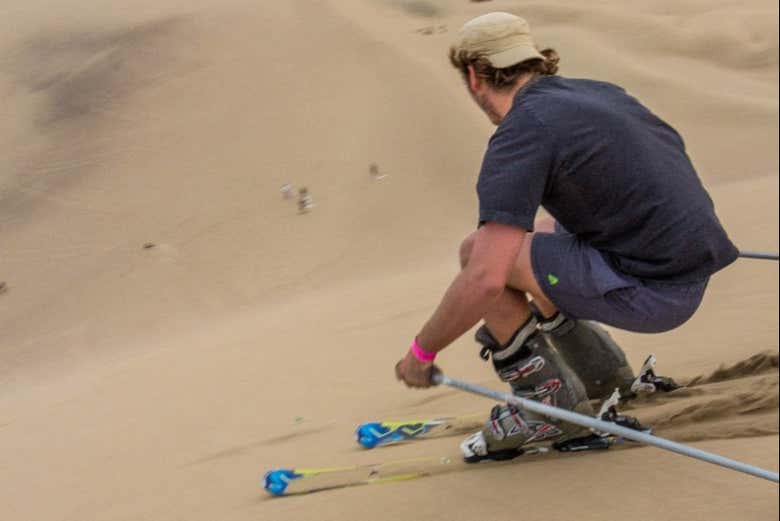 Sand skiing in the Ica Desert