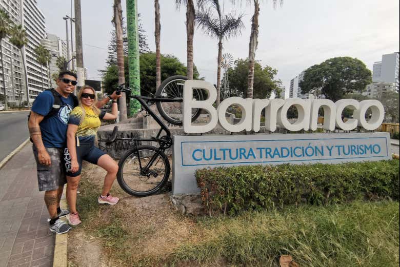 Pose next to the letters sign in Barranco