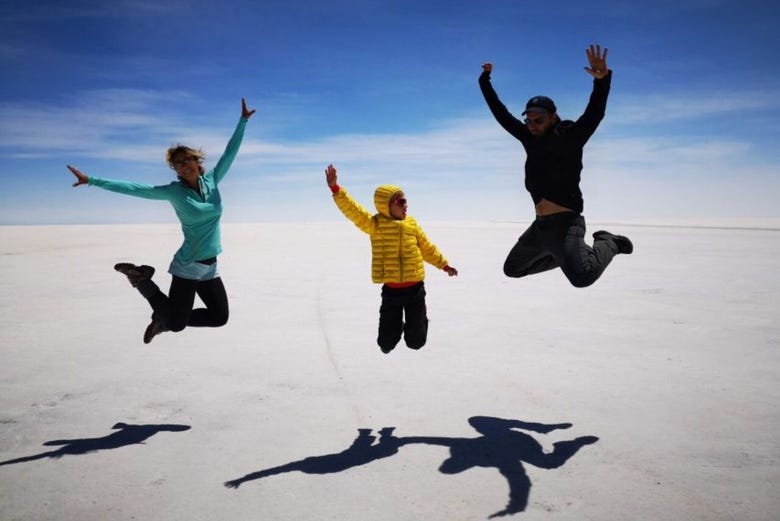 Disfrutando del tour por el Salar de Uyuni