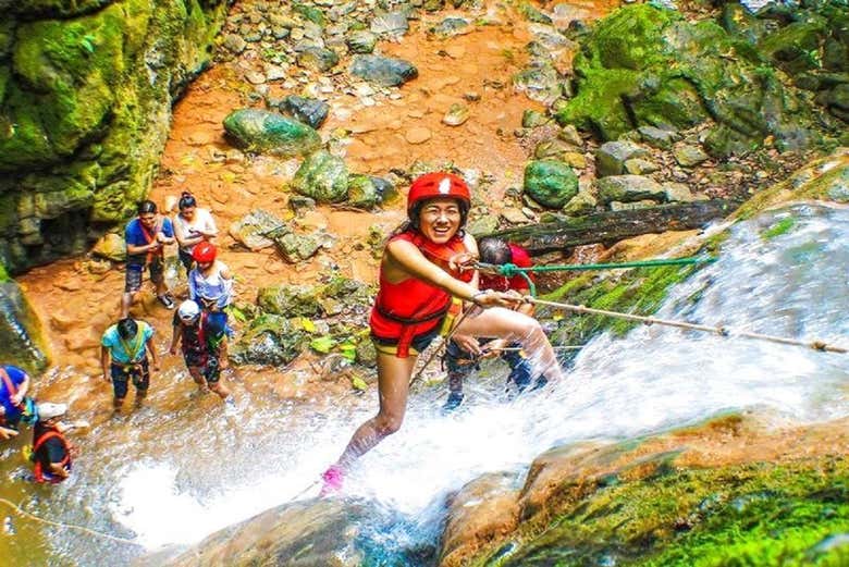 Climbing the Tambillo Waterfalls