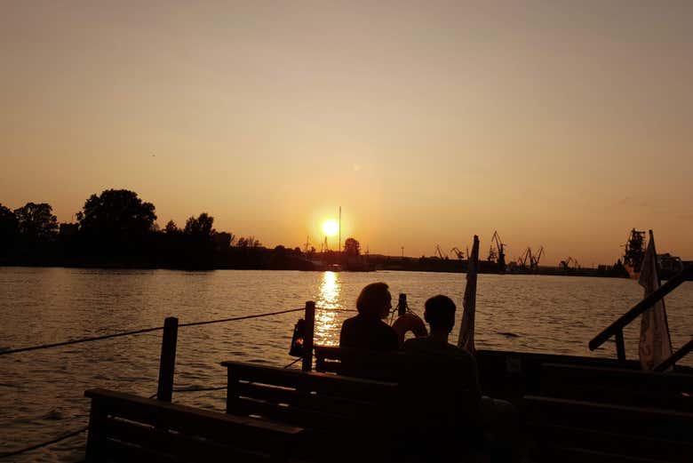 Enjoying a boat ride in Gdansk