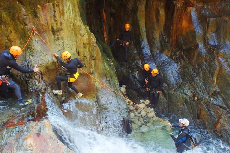 Durante o canyoning