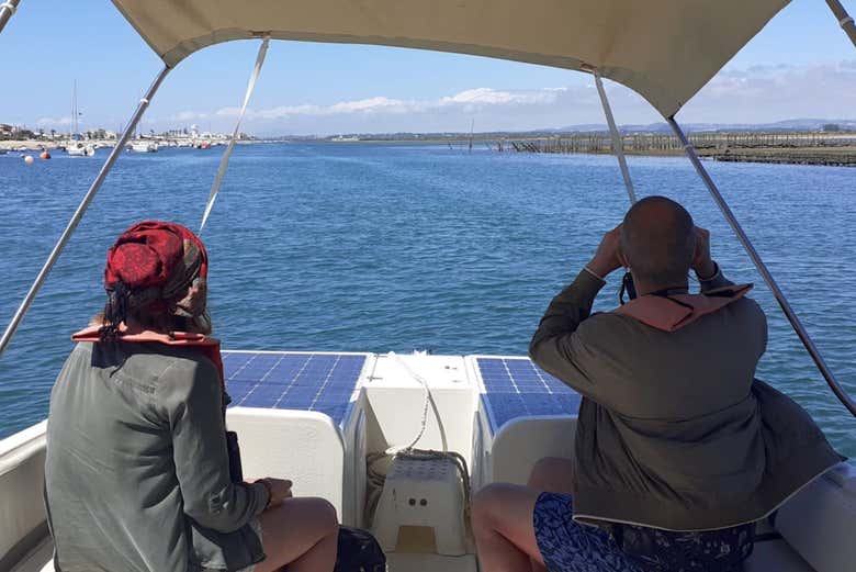 Disfrutando del paseo por la Ria Formosa