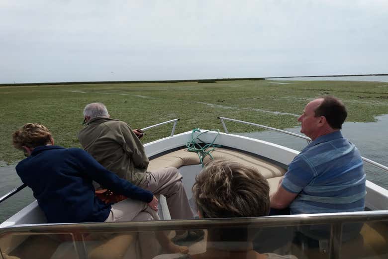 A bordo del barco por la Ría Formosa