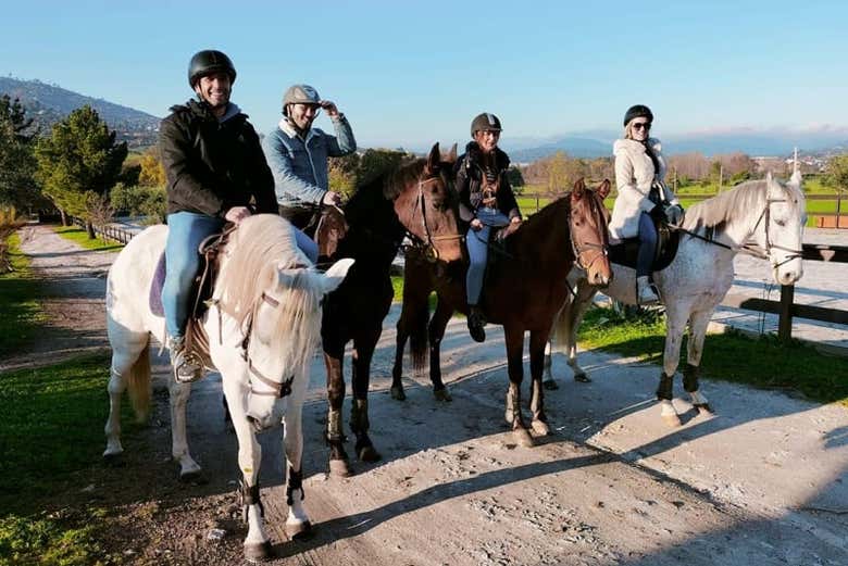 Enjoying the horse ride around Guarda