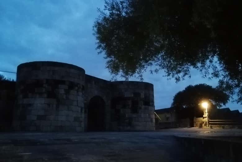 The wall of Idanha-a-Velha at sunset