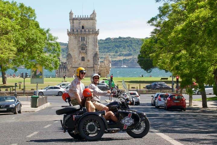 A sidecar motorbike