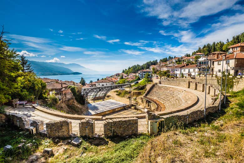 Admiring the Ancient Theatre of Ohrid