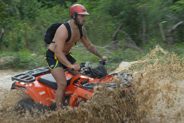 Having fun on the quad bike tour