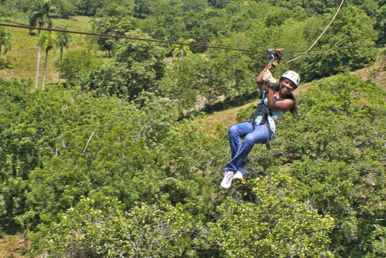 Ziplining in Monkeyland