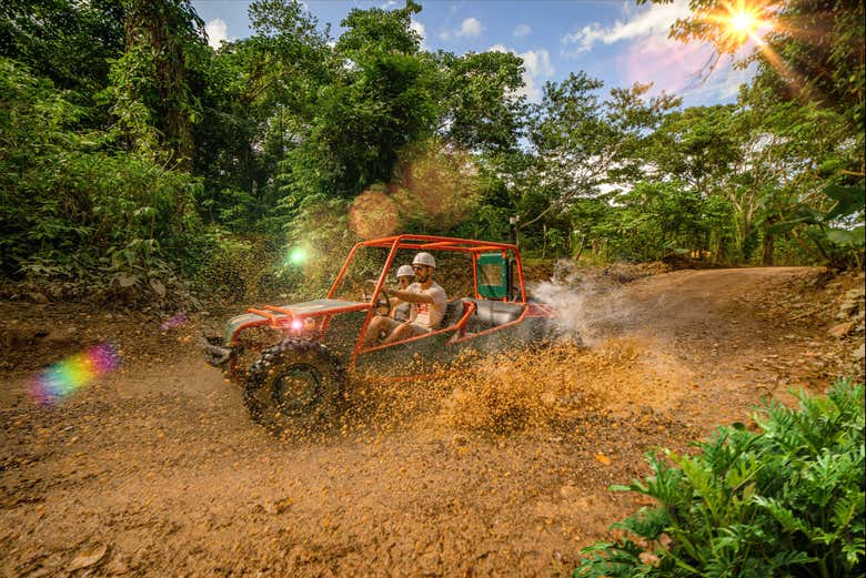 Driving a buggy at La Hacienda Park