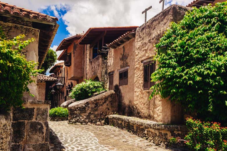 Cobblestone streets in the village