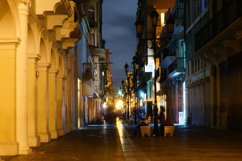 La zona colonial por la noche