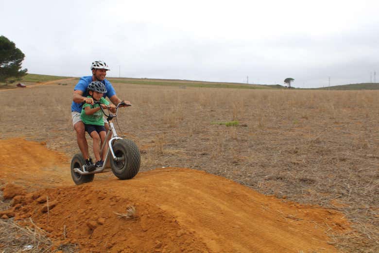 Enjoying the off-road scooter tour of Stellenbosch