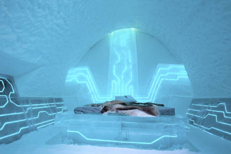 A room in the Icehotel