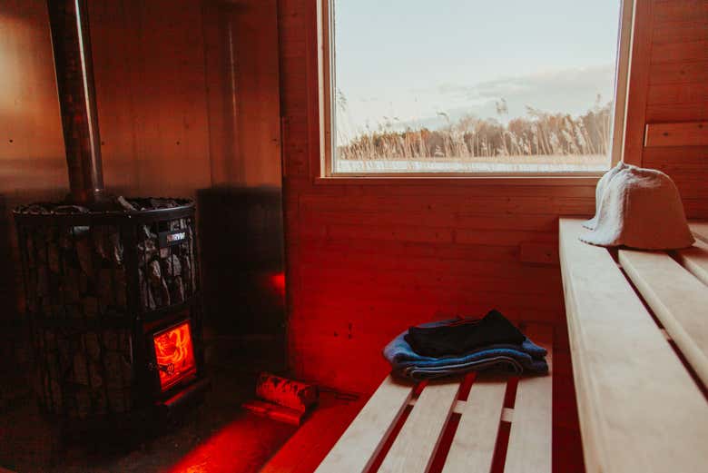 We'll heat the sauna with a wood burning furnace