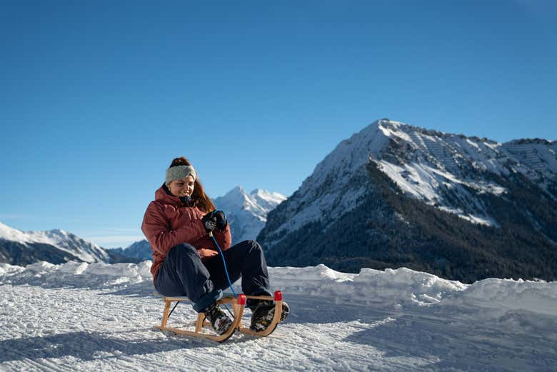 Go sledding through the Bernese Alps