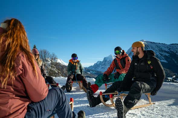 Sledding in the Bernese Alps