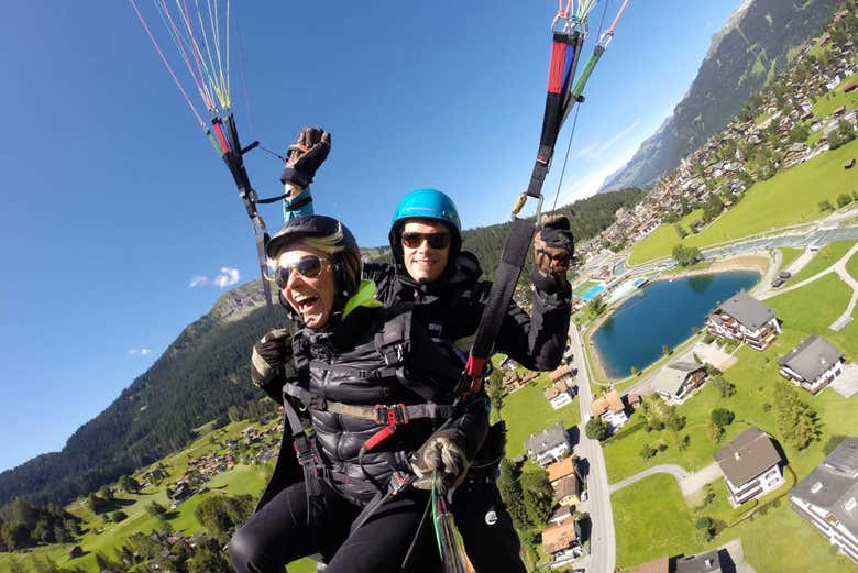 Paragliding over the Swiss Alps