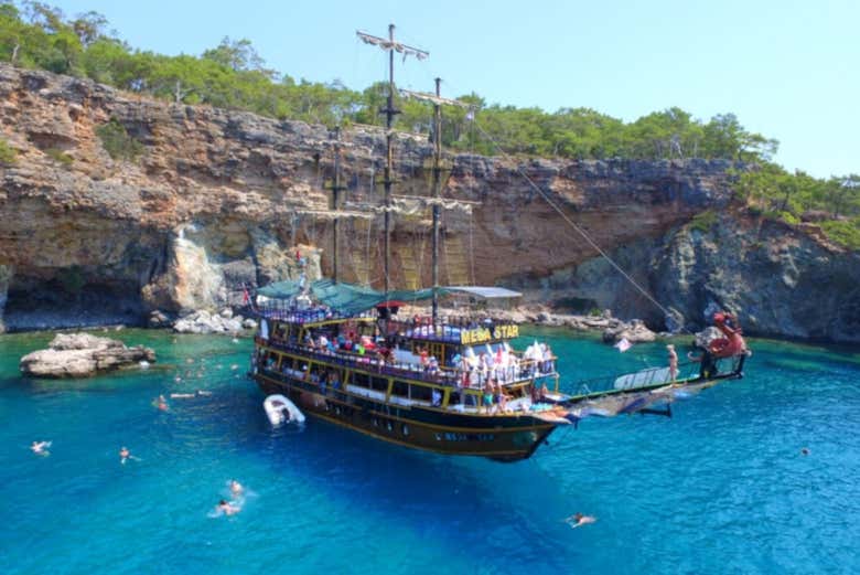 Cruising around the Gulf of Antalya in a pirate ship