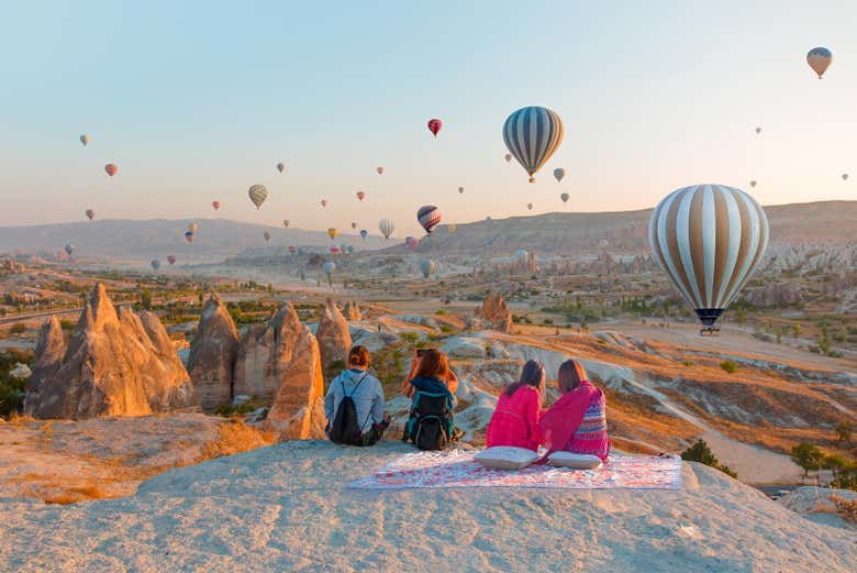 Take in an unforgettable sunrise in Cappadocia