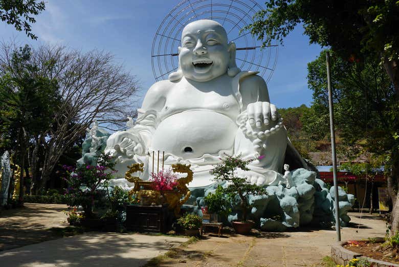 Happy Buddha at Linh An Pagoda