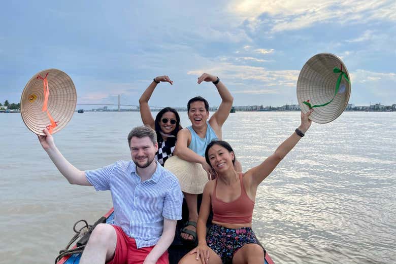 Balade en barque sur le Mékong