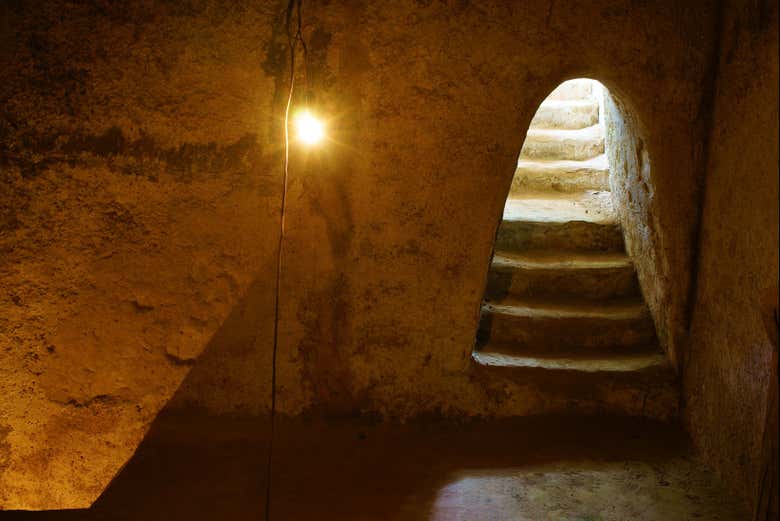 Une des salles du tunnel de Cu Chi